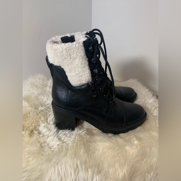 Marc Fisher Lansly Womens Faux Fur Lug Sole Lace-Up Boot - Picture 5 of 8